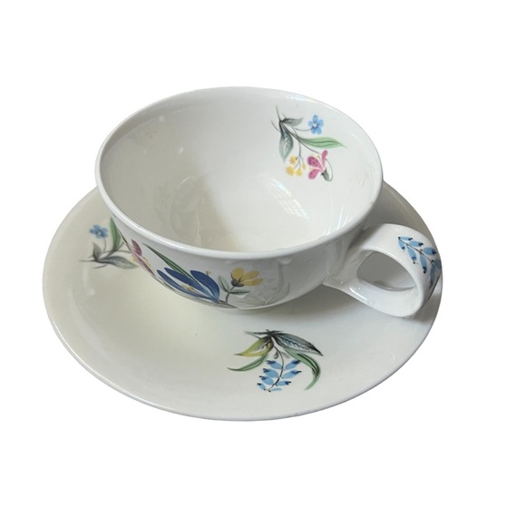 3 Hall Hallcraft Eva Zeisel Bouquet Bread & Butter Oval Plate + Teacup & Saucer - Picture 11 of 15